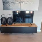 Stoer TV Meubel - Zwart met Mango Hout, Ophalen, Stoer, 150 tot 200 cm, Zo goed als nieuw