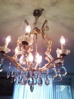 Oude bleikristallen kroonluchter 9 lichtpunten, Ophalen