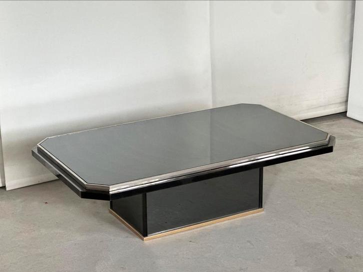 Vintage Belgochrom coffeetable, 1980’s, Huis en Inrichting, Tafels | Salontafels, Minder dan 50 cm, Rechthoekig, Glas, Ophalen of Verzenden