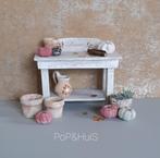 Tafel , bloempotten, pompoenen 1:12, Verzamelen, Poppenhuizen en Toebehoren, Ophalen of Verzenden, Gebruikt, Poppenhuis