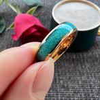 Trouwringen wolfraam Turquoise - Nadia - Rosé goud, Overige materialen, Overige kleuren, Beyondthepaintingstudio@gmail.com, Nieuw