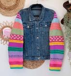 Upcycled gehaakt denim spijker jasje romy Boomsma hippie, Ophalen of Verzenden, Nieuw