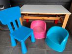 Tafel Ikea + 3 stoeltjes €5, Kinderen en Baby's, Kinderkamer | Tafels en Stoelen, Ophalen, Gebruikt, Tafel(s) en Stoel(en)