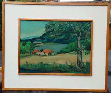 Lac de Narlay - Le Frasnois, Frankrijk 1977 olieverf/paneel beschikbaar voor biedingen