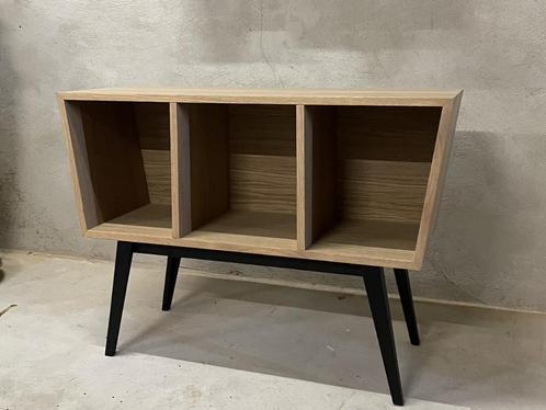 Outlet - Eiken dressoir voor platen en platenspeler Lp's, Huis en Inrichting, Kasten | Dressoirs, Nieuw, 50 tot 100 cm, 25 tot 50 cm