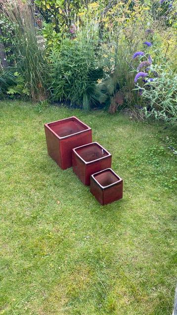 T.e.a.b. Vierkante Bloempotten Set (3 stuks) beschikbaar voor biedingen