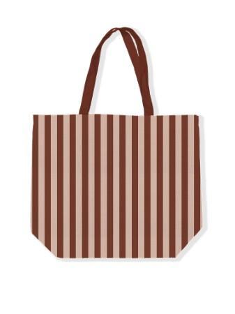 Gestreept Canvas Tas - Stapelkorting!, Sieraden, Tassen en Uiterlijk, Tassen | Damestassen, Nieuw, Overige typen, Beige, Ophalen of Verzenden