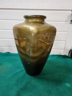 vaas goud bruin glas spain, Huis en Inrichting, Woonaccessoires | Vazen, Ophalen of Verzenden, 'T Olde Gre-j, Info@toldegrej.nl