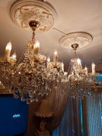 2 Kristallen kroonluchters (groot formaat), Huis en Inrichting, Lampen | Kroonluchters, Ophalen of Verzenden, Gebruikt, Glas, Klassiek