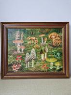 Vintage antroposofisch schilderij paddenstoelen bos herfst, Ophalen of Verzenden