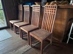 4 Teak houten stoelen, Huis en Inrichting, Stoelen, Ophalen of Verzenden, Zo goed als nieuw, Bruin, Hout