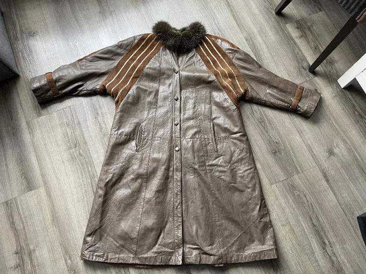 bruine LEREN JAS van Norma maat 46 - WD014, Kleding | Dames, Jassen | Winter, Gedragen, Maat 46/48 (XL) of groter, Bruin, Ophalen of Verzenden