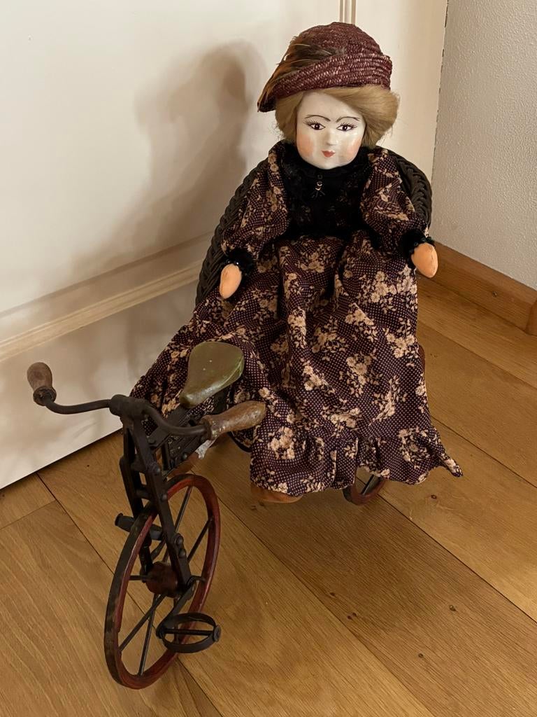 Vintage babypop riksja fiets, Ophalen of Verzenden