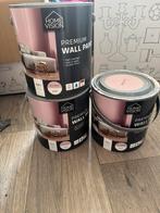 Drie volle potten muurverf oud roze, Doe-het-zelf en Verbouw, Verf, Beits en Lak, Nieuw, Ophalen of Verzenden, Verf, Roze