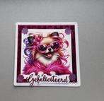 Zelfgemaakte kaart  GEFELICITEERD hond, Ophalen of Verzenden, Nieuw, Dieren