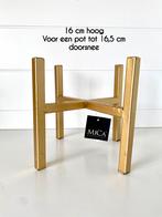 Bloempot standaard statief goud metaal, Ophalen of Verzenden, Zo goed als nieuw