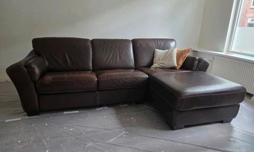 Chateau D'ax leren 3-zits-bank met Chaise Longue, Huis en Inrichting, Banken | Bankstellen, Gebruikt, Hoekbank, Driepersoons, 200 tot 250 cm
