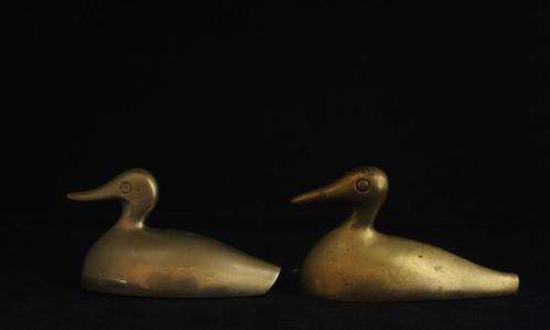 2 Eendjes - Van messing of koper - Hollywood Regency, Antiek en Kunst, Antiek | Koper en Brons, Koper, Ophalen of Verzenden