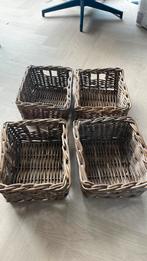 Mandjes kastmand rotan, Ophalen of Verzenden, Gebruikt, Rechthoekig, Riet