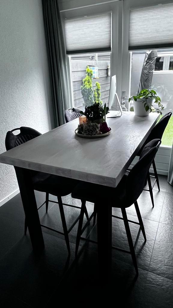 Bartafel en stoelen, Huis en Inrichting, Tafels | Eettafels, Gebruikt, 50 tot 100 cm, 150 tot 200 cm, Vier personen, Rechthoekig