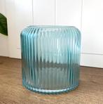 Riverdale Vaas/Windlicht Blauw Glas, Blauw, Ophalen of Verzenden, Minder dan 50 cm, Glas