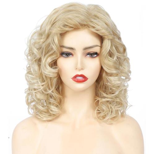 Blonde Krullende Dames Pruik Haarstuk Vrouwen Krullen Haar, Sieraden, Tassen en Uiterlijk, Uiterlijk | Haarverzorging, Nieuw, Pruik of Haarverlenging
