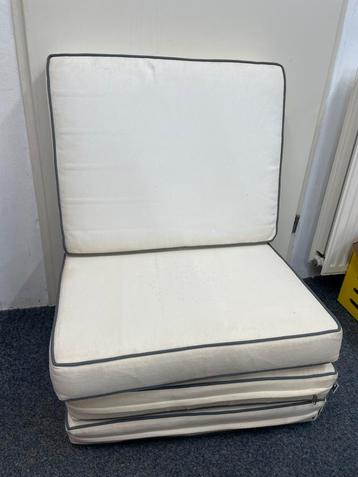 9x Loungeset Kussens Creme met Blauwe rand beschikbaar voor biedingen