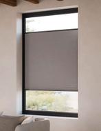 Dubbele pliségordijnen verduisterend, Ophalen, 50 tot 100 cm, Zo goed als nieuw, Grijs