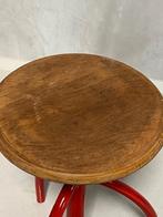 Vintage kruk atelier werkkruk industrieel retro rood krukje, Ophalen, Gebruikt, In hoogte verstelbaar, Onbekend