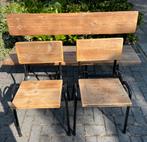 Bank met 2 stoelen, Ophalen, Zo goed als nieuw, Hout