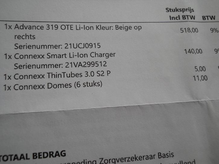 Advance hoortoestel 319OTE LI-lon serienr 21ucj0915 Aankoopd, Diversen, Verpleegmiddelen, Zo goed als nieuw, Verzenden