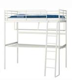 Witte Hoogslaper met Bureau - Ideaal voor Studenten!, Ophalen, Eenpersoons, 160 tot 180 cm, Zo goed als nieuw