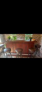 Mooie houten bar met barkrukken, Huis en Inrichting, Barren, Ophalen, Gebruikt, Inclusief barstoelen