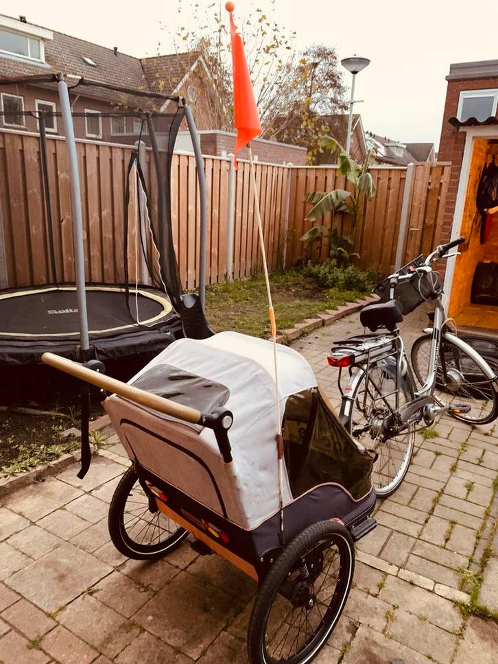 Bobike Fietskar Trailer 2-in-1 – zwart, Kinderen en Baby's, Kinderwagens en Combinaties, Gebruikt, Combiwagen, Overige merken