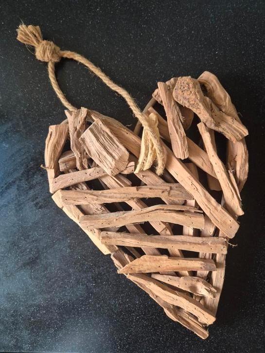 Groot hart van resthout, Huis en Inrichting, Woonaccessoires | Wanddecoraties, Zo goed als nieuw, Ophalen