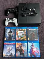 PS4 met 2 controllers + 6 games!, Spelcomputers en Games, Spelcomputers | Sony PlayStation 4, Met 2 controllers, Ophalen of Verzenden