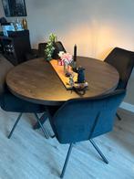 Ronde eettafel Bressano (Kwantum) - Zwart/Donkerbruin, Ophalen, Gebruikt, 100 tot 150 cm, Rond