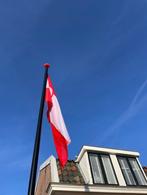 Vlaggenmast hoogglans zwart 5.5m incl.(of excl.) Leidse vlag, Ophalen, Nieuw
