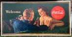 Coca-Cola Reclame Poster Vintage jaren 50, Groot (ingelijst), Ophalen, Gebruikt, Reclamebord