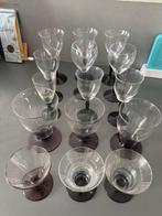 Jaren 70 Servies met Paarse Voet, Huis en Inrichting, Ophalen, Glas of Glazen, Gebruikt, Glas