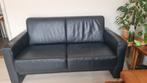 Zwarte leren zitsbank / black leather couch, Huis en Inrichting, Banken | Bankstellen, Ophalen, Gebruikt, 150 tot 200 cm, Tweepersoons