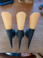 Set van 3 wandlampen, Ophalen of Verzenden, Zo goed als nieuw, Glas