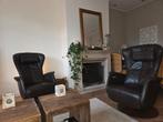2 donkerbruine relaxfauteuils Prominent, Huis en Inrichting, Fauteuils, Ophalen, Minder dan 75 cm, Leer, Zo goed als nieuw