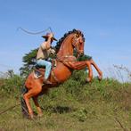 Stockman on Stallion Horse - Paard met Cowboy lifesize