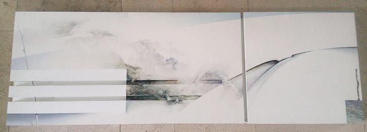 2-Luik spectaculair Kunstwerk 2004 - gesigneerd, Antiek en Kunst, Kunst | Schilderijen | Modern, Ophalen of Verzenden