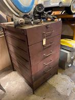 Zwaar metalen ladekast werkbank industrieel sidetable, Ophalen, 5 laden of meer, 50 tot 100 cm, Zo goed als nieuw