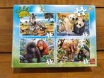 Dieren Puzzels - 4 in 1, Ophalen of Verzenden, 10 tot 50 stukjes, Zo goed als nieuw, 2 tot 4 jaar