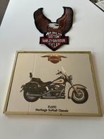 Harley Davidson wandspiegeltje en een opnaaibare patch, Ophalen of Verzenden