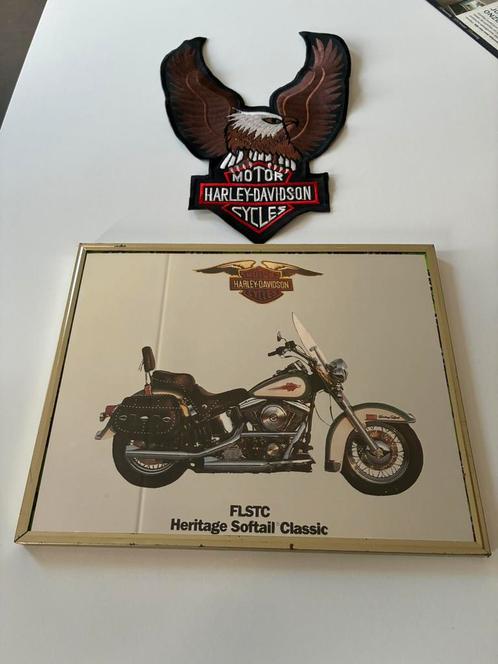 Harley Davidson wandspiegeltje en een opnaaibare patch, Verzamelen, Automerken, Motoren en Formule 1, Ophalen of Verzenden