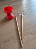 Hele leuke rode diabolo met houten stokjes, Ophalen of Verzenden, Gebruikt